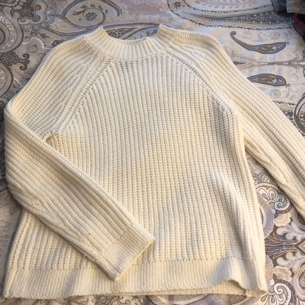 White High Neck Knit Sweater